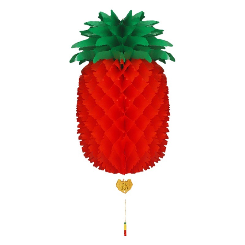 Picture of Manufacturer Wholesale Dragon Boat Festival Gourd Pendant Holiday Decoration Pineapple Small Lantern Thickened May Festival Supplies Paper Gourd