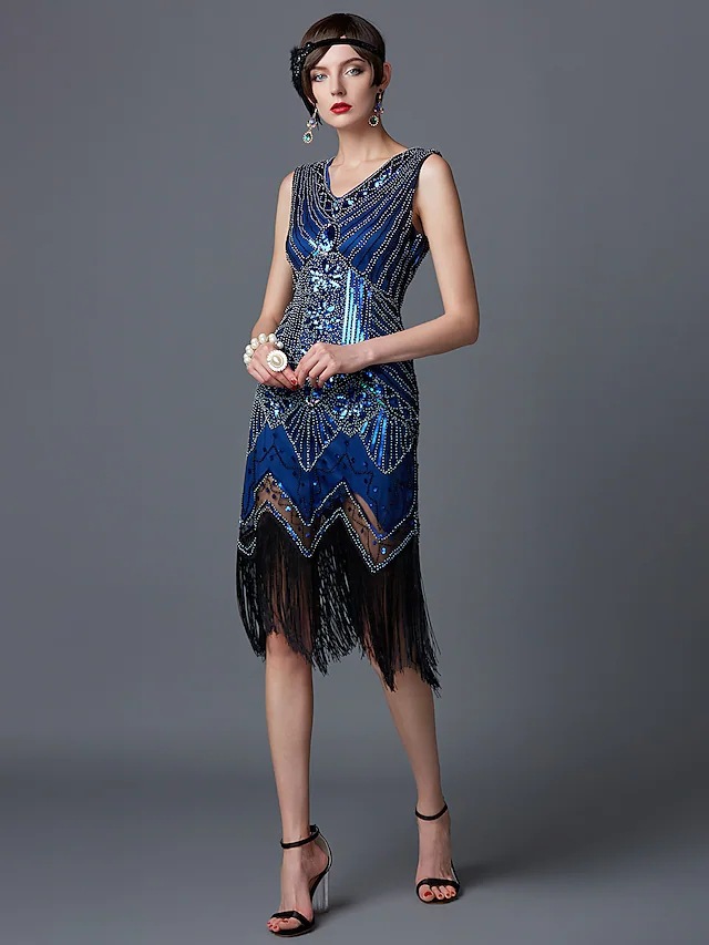 Picture of Gatsby Evening Dress Banquet Dress Tassel 1920 Vintage Sequins dress Amazon plus size Women's Dresses