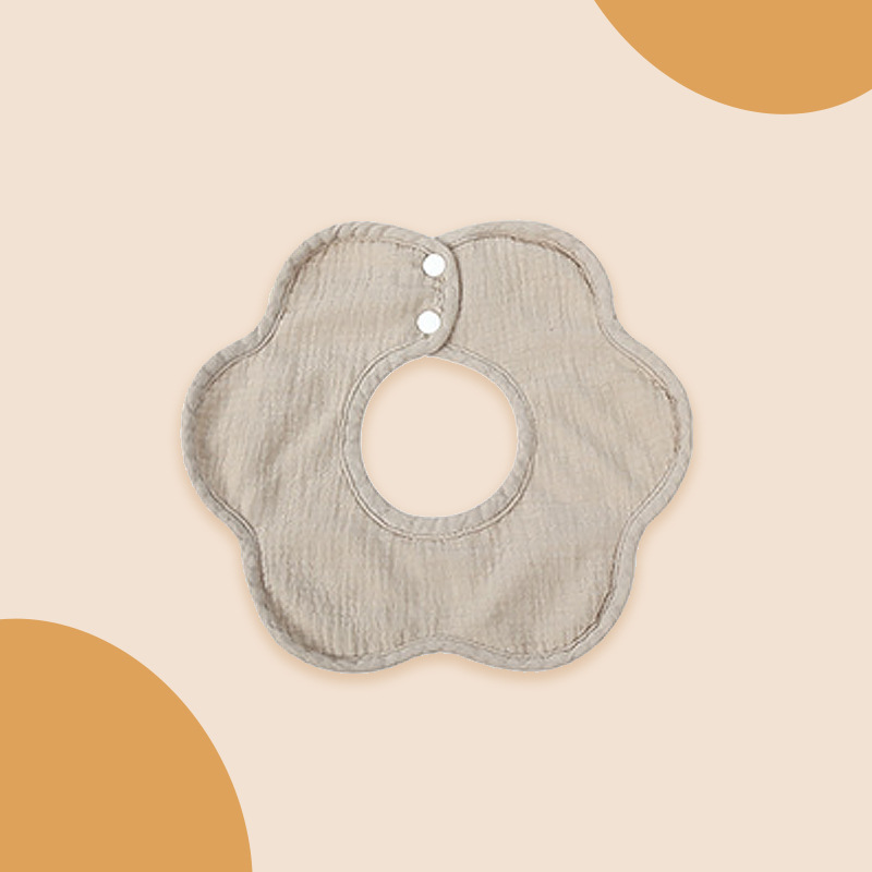 Picture of Gauze Peas Velvet Baby Petal Bib Pure Cotton Baby Sipe Towel Pure Cotton Waterproof Autumn and Winter Thickened Newborn Bib