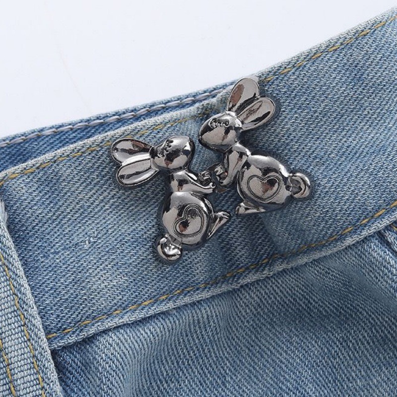 Picture of Chinese Knot Waist Buckle Pair Buckle Flat Bottom Removable Nail-free Seam-free Button Girl's Trouser Skirt Waist Size Change Artifact