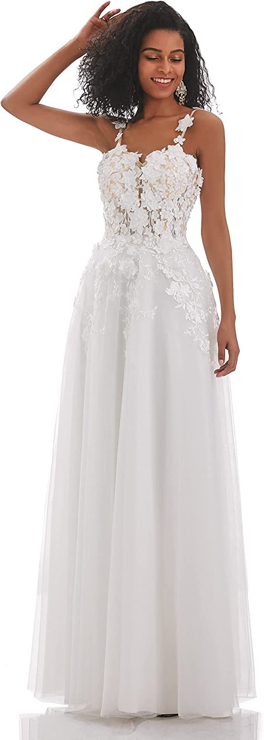 Picture of Foreign Trade Wedding Dress Sling Waist Slimming Lace Decal Perspective Light Wedding Dress Mori Travel Shot Cross-border Hot New Yarn