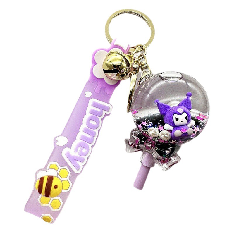 Creative quicksand liquid oil-in coolomi doll small pendant lollipop keychain acrylic power schoolbag ornaments