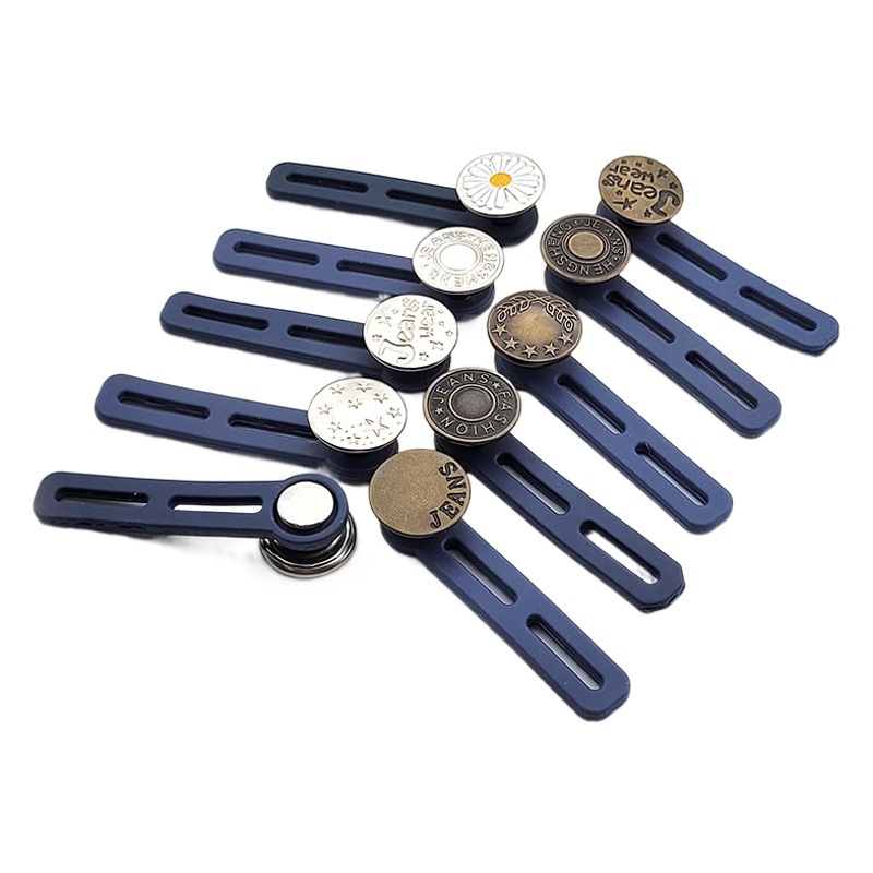 Jeans Long Waist Expansion Buckle Metal Seam-Free Trousers Waist Extension Buckle Waist Small to Large Adjustable Nail-Free Buckle