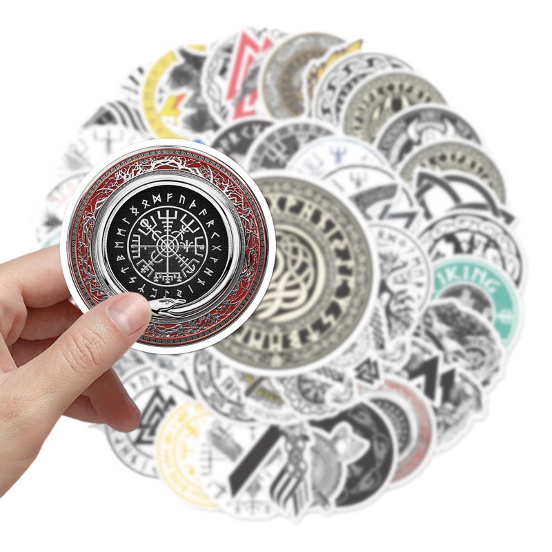 50 Viking Luggage Stickers Creative Trendy Graffiti Waterproof Suitcase Laptop Decorative Stickers