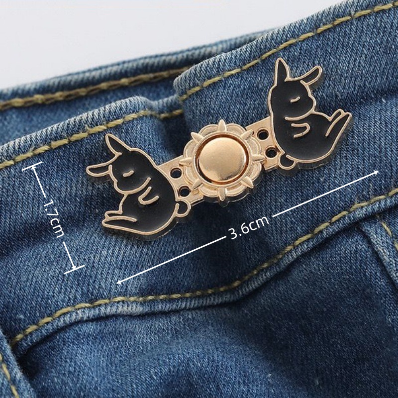 Picture of Chinese Knot Waist Buckle Pair Buckle Flat Bottom Removable Nail-free Seam-free Button Girl's Trouser Skirt Waist Size Change Artifact
