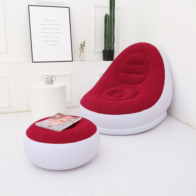 Picture of Cross-border Spot Thickened Flocking Inflatable Sofa Lazy Sofa Internet Celebrity Single Comfortable Sofa Nap Recliner Creative