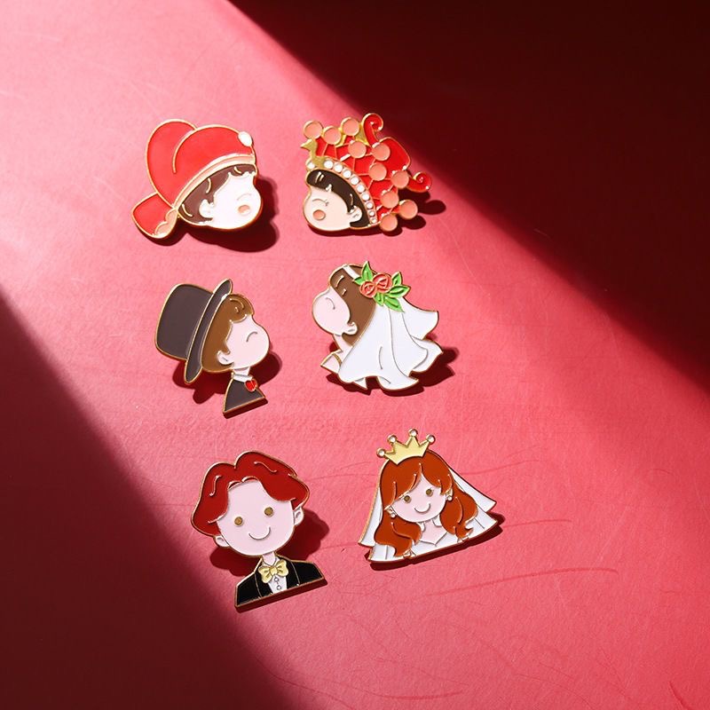 Wedding badge collar buckle bridegroom bride wedding brooch wedding accessories engagement commemorative jewelry collar pin hand gift