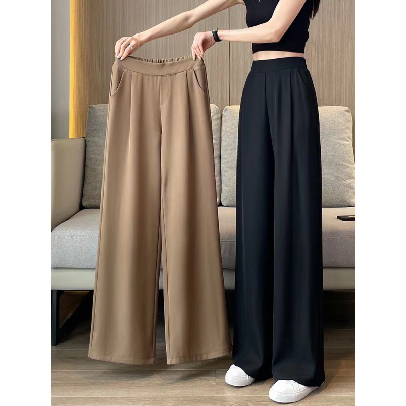 Real Price Suit Pants for Women Spring & Fall High Waist Draped Wide Leg Pants 2024 New Summer Thin Casual Narrow Straight Pants for Women