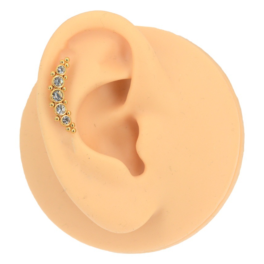 New stainless steel welding ball flower long lip nail cross-border foreign trade new lip nail nose nail ear bone nail