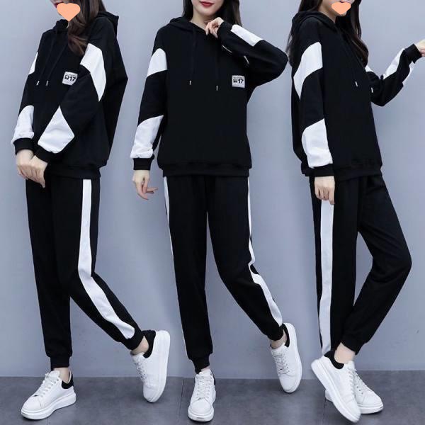 M to 4XL200 large size women's fat mm suit 2022 spring new loose leisure fashion sports two pieces