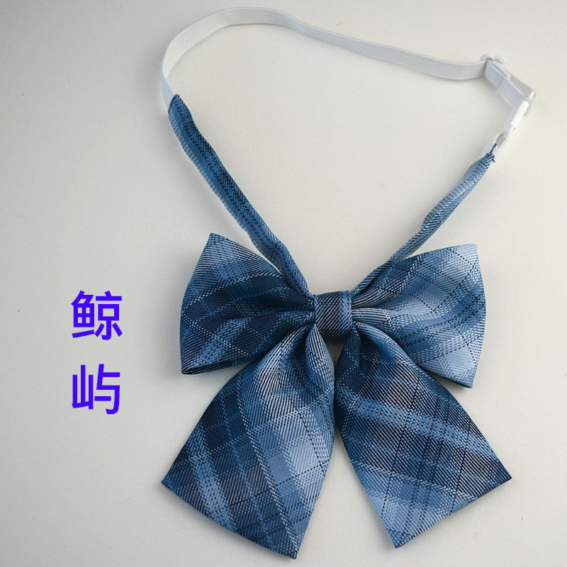 Picture of Hot-selling College Style Oka Pear Field Soot Black Bow Plaid Flat Horn JK Collar Bow Tie Shirt Accessories