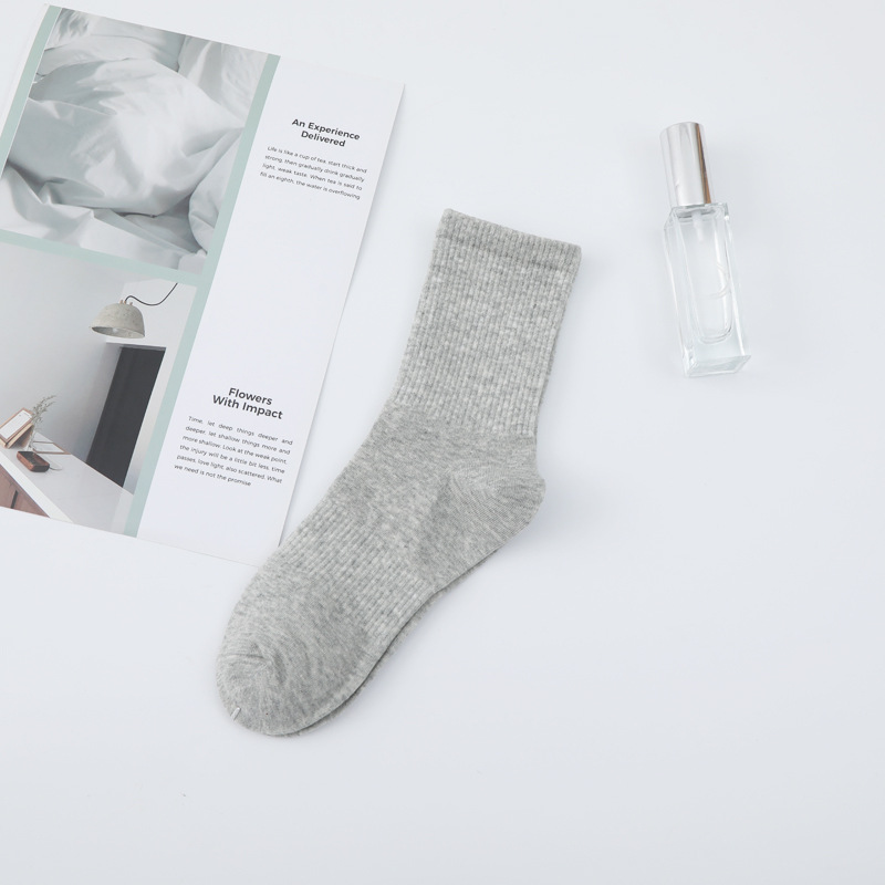 Picture of Socks New Wholesale Solid Color Mid-Calf Socks High Elastic Sports Socks Thickened Towel Bottom Black and White Men's Socks Zhuji Socks