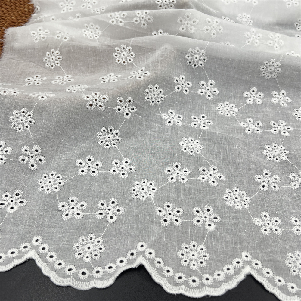 Cotton hollow embroidery fabric 9088 cotton lace embroidery fabric hat luggage clothing embroidery fabric