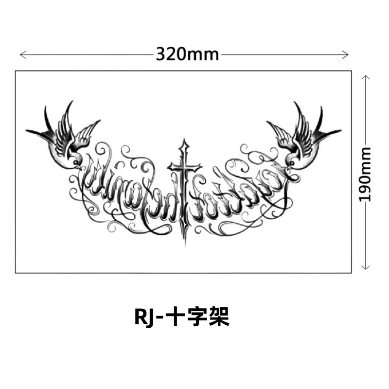 Over-The-Shoulder Dragon Three-Faced Buddha Flower Chest Tattoo Sticker Half-Arm English Letter Tattoo Sticker Manufacturer Wholesale Semi-Permanent Chest Tattoo