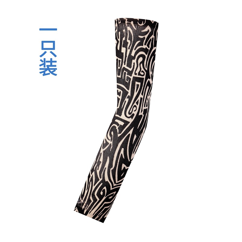 Picture of Flower Arm Tattoo Sleeve Seamless Outdoor Riding Tattoo Sunscreen Sleeve Riding Tattoo Sleeve Optional Color Cross Border