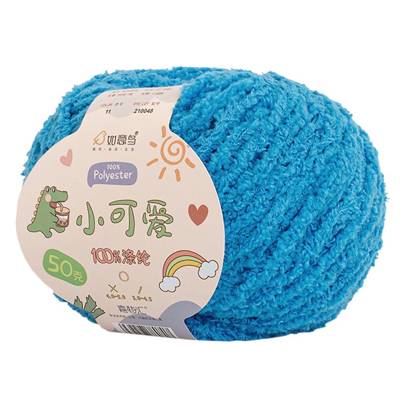 Little Cute Towel Yarn Toy Doll Wool Hairpin Thread Multi-Color Doll Scarf Hand Knitted Short Velvet Scarf Thread