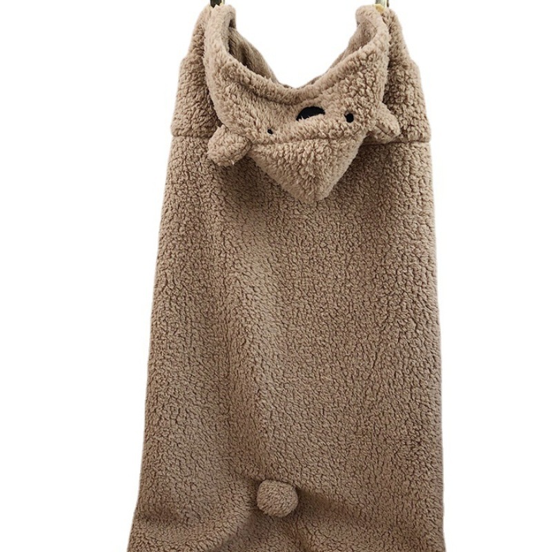 Picture of Ins Cartoon Bear Shawl Cape Winter Out Warm Thickened Cloak Student Office Lunch Break Blanket Women