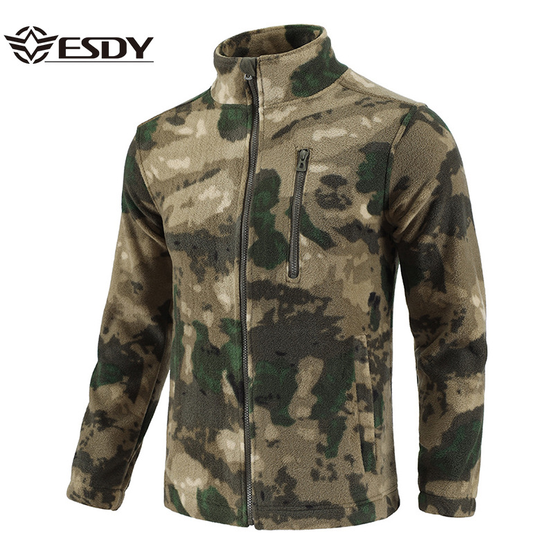 ESDY outdoor camouflage No. 4 fleece fleece double-sided polar fleece cardigan assault jacket liner tactical jacket A162