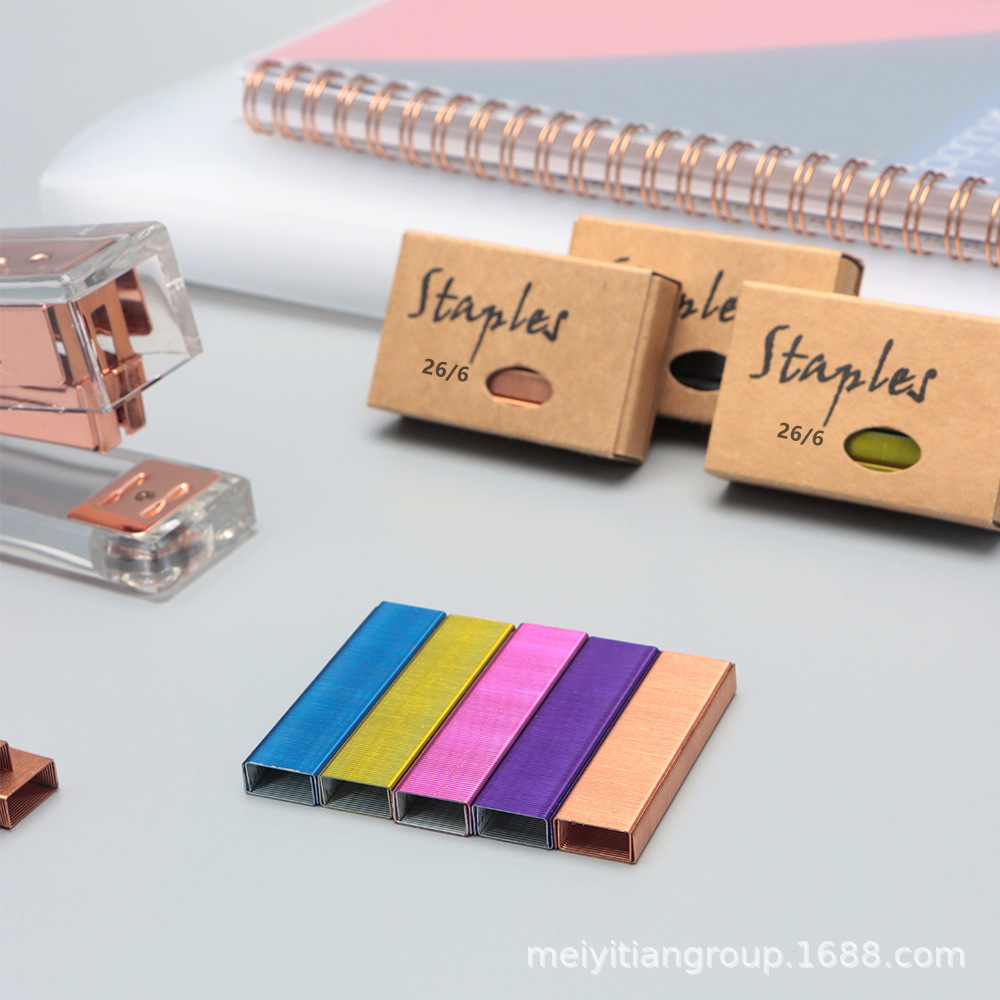 Spot color staples 12 26/6 Staples 1000 pieces per box of office supplies stationery staples wholesale