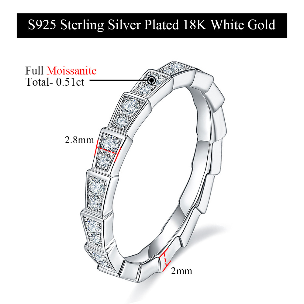 Picture of Cross-border Foreign Trade Full Diamond Snake Bone Rings S925 Sterling Silver Plated 18K Gold Seiko Moissanite Ring Design Sense Female Ring