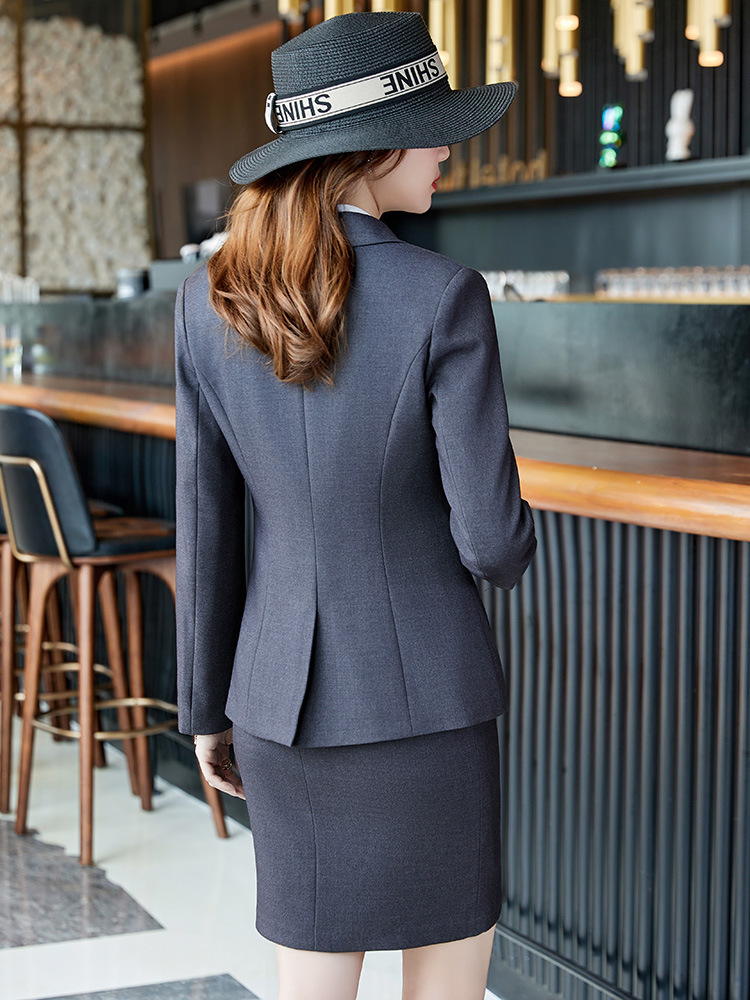 Picture of Professional long-sleeved suit women's suit elegant winter thick fashion hotel front desk work clothes formal wear jewelry shop work clothes