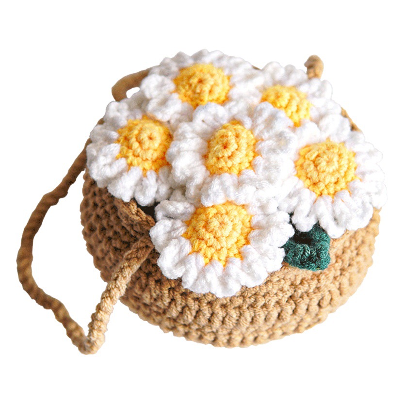 Cross-border crochet material package manual DIY knitting wool green radish potted indoor pendant English Manual Video
