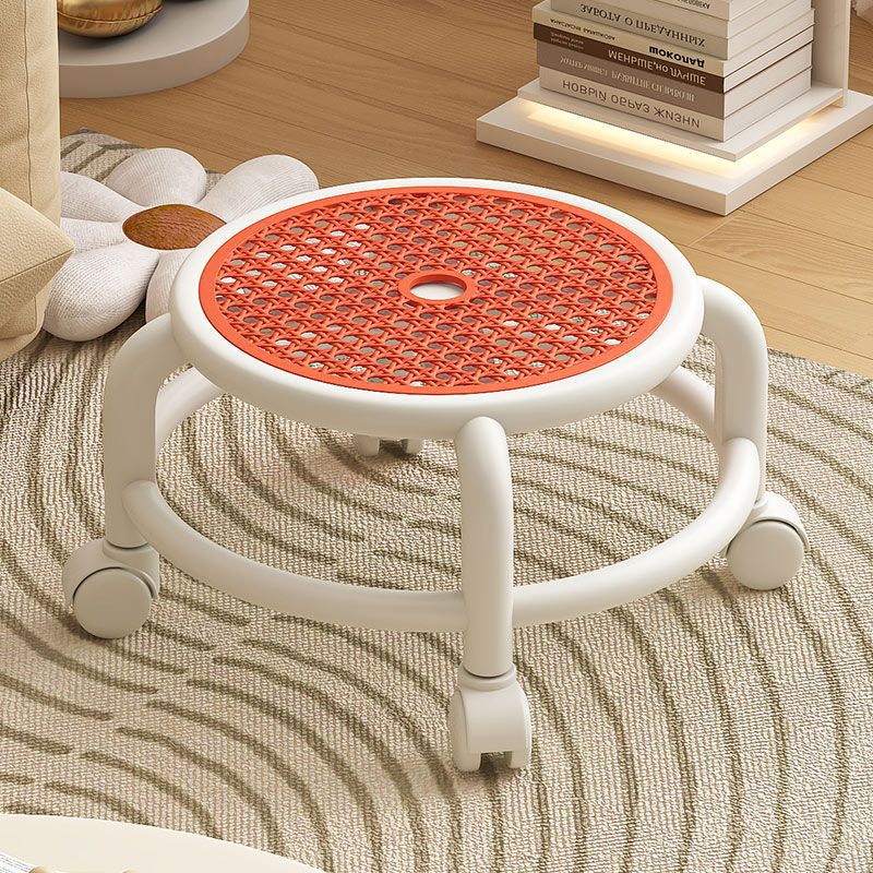 Universal Wheel Small Stool Household Mobile Pulley Low Stool Small Bench Living Room Floor Wiping Small Round Stool Door Shoe Changing