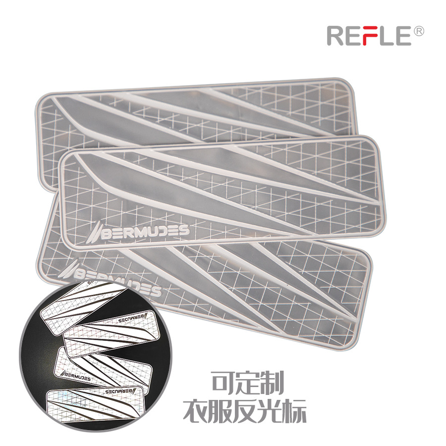 in stock can be customized multi-color material silk screen open mold clothing clothing anti-cursor clothing bag bag reflective label