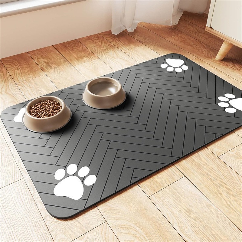 Cross-border temu labeling generation pet cats and dogs eating new diatom mud mat feeding splash-proof absorbent quick-drying mat