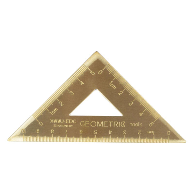 New Brass Isosceles Right Angle Triangle 45 ° Retro EDC Painting Tools Student Stationery Gift Wholesale