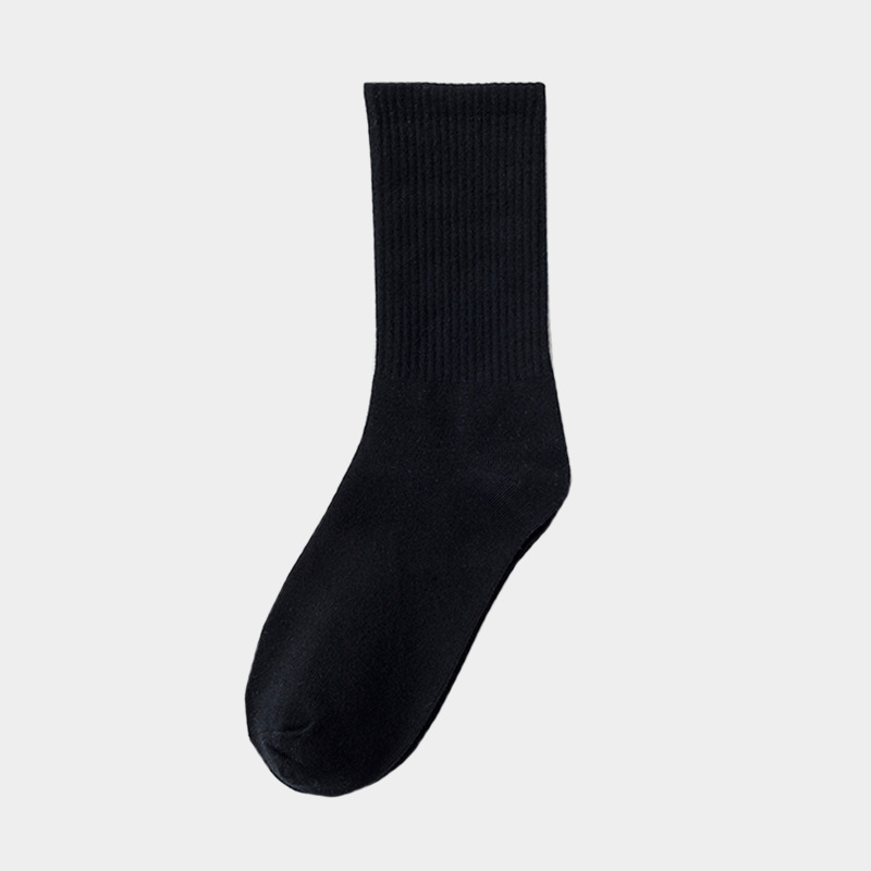Picture of Socks women's mid-calf length socks men's deodorant cotton couple socks student stockings ins trendy long black white spring and autumn cotton socks