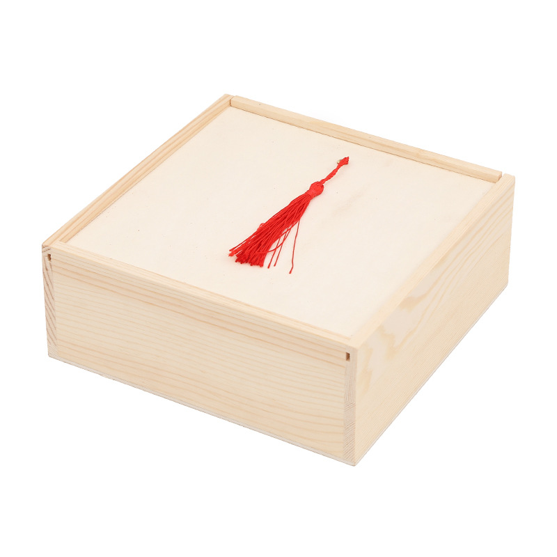 Picture of Draw Classical Empty Box Gift Packaging Box Jewelry Storage Box Wooden Gift Box Accompanying Gift Square Small Wooden Box