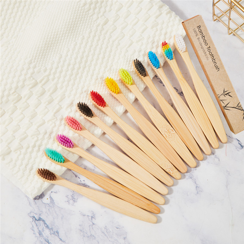 Picture of Hotel Bamboo Toothbrush Bamboo Toothbrush Bamboo Charcoal Kidsren's Bamboo Handle Wooden Soft Hair Logo Portable Environmentally Friendly Kidsren's Health