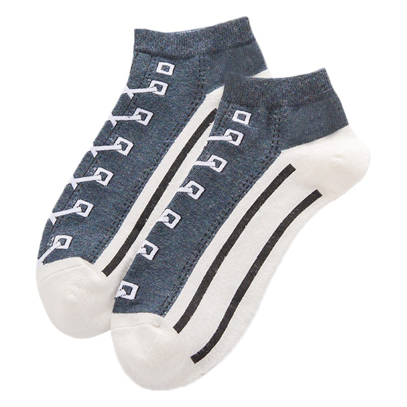 2021 Spring New Style Socks Men's Cotton Socks Casual Sports Boat Socks Internet Popular Canvas Shoes Boys Short Socks