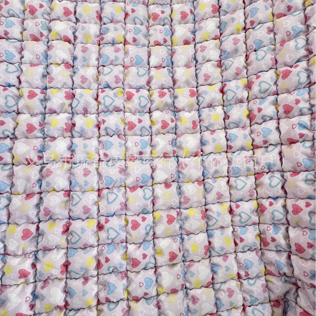 In-Stock Pongee Heart Quilted Stretch Thread Embroidery Plaid Digital Print Fabric Heart Quilted Fabric Quilted Fabric