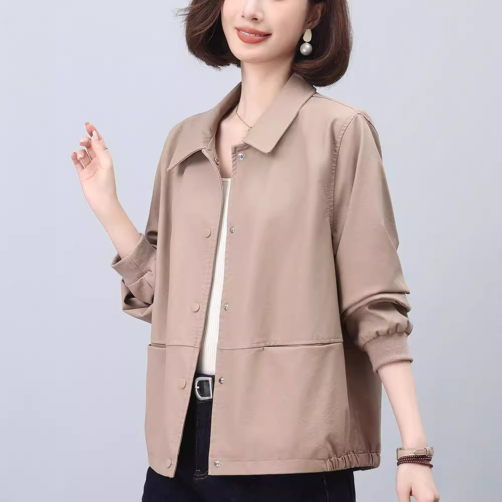 Picture of Leather Jacket Women's 2024 New Explosions Spring and Autumn Short Small Mother Western Style Thin Casual Leather Jacket Trendy