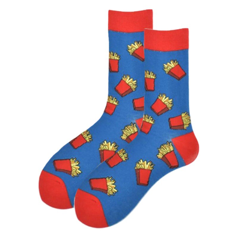 New foreign trade Amazon autumn and winter trendy creative fun couple socks cotton socks hamburger fries
