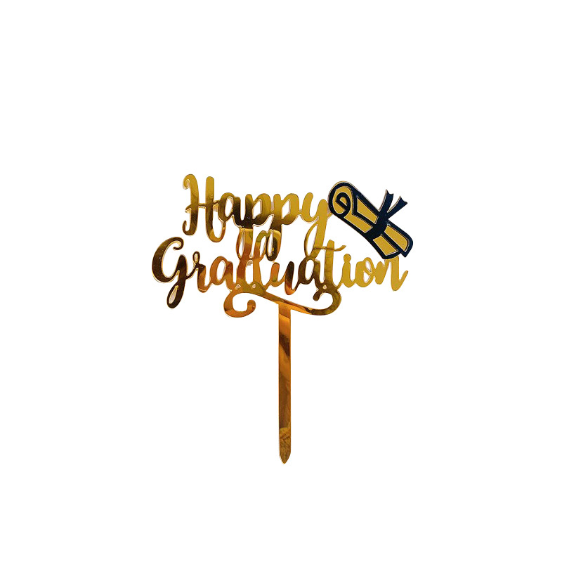 Picture of Acrylic Graduation Season Cake Decoration Insert Student Graduation Ceremony Cake Insert Flag Internet Celebrity Cake Decoration