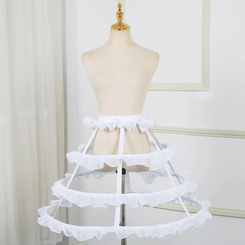 Picture of Hollow Bird Cage Skirt with Fish Bones, Two, Three, Four, Five Steel Black and White Cosplay Violent Lolita See-Through Petticoat