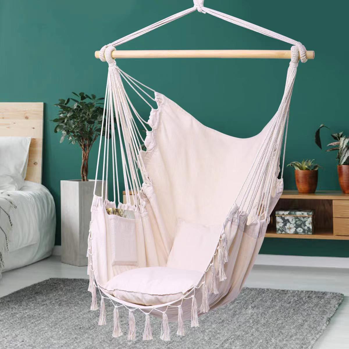 Picture of Amazon Courtyard Garden Outdoor Hammock Balcony Cotton Hanging Chair Leisure Student Swing Factory Wholesale Foreign Trade