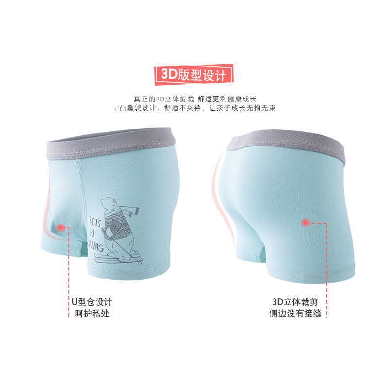 Picture of Boys' underwear children's cotton 50 boxers boys' boxer shorts middle and big children's triangle underwear children's cartoon