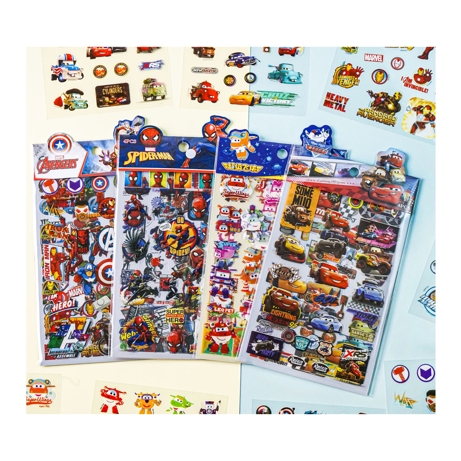 Picture of 4 Disney Guka Sticker Set Princess Cartoon Shining Laser Transparent Pvc Stickers Handbook Materials Wholesale