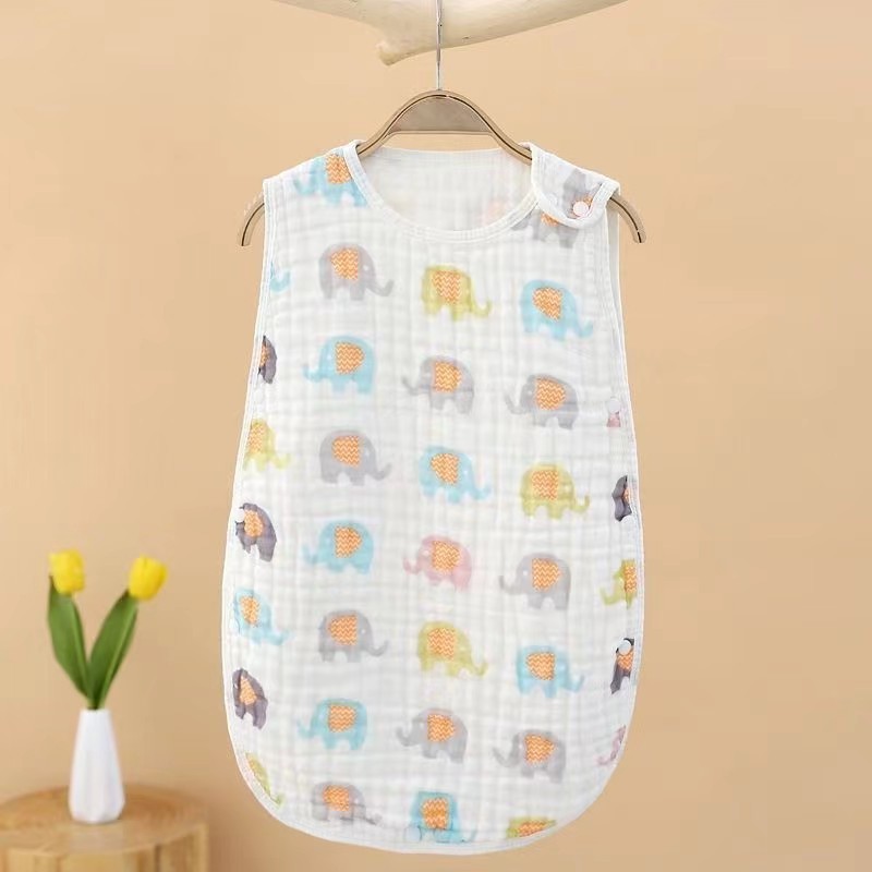 Picture of Baby gauze sleeveless sleeping bag cotton summer thin baby vest newborn children kick-proof quilt wholesale