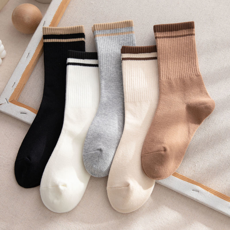 Socks for Women in Autumn and Winter Korean Style Mid-Calf Socks Ins Trendy Stockings Internet Celebrity High-Top Sports Stockings Women's Socks
