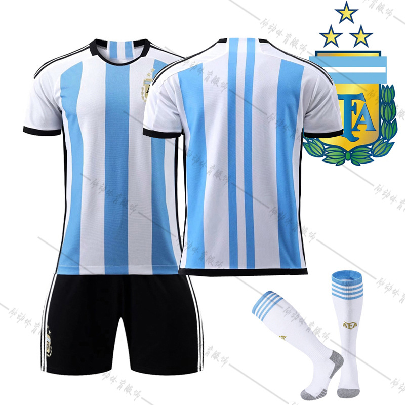 Picture of 2022 World Cup Champion Edition Argentina Home New Samsung Jersey Messi No. 10 Di Maria Football Jersey