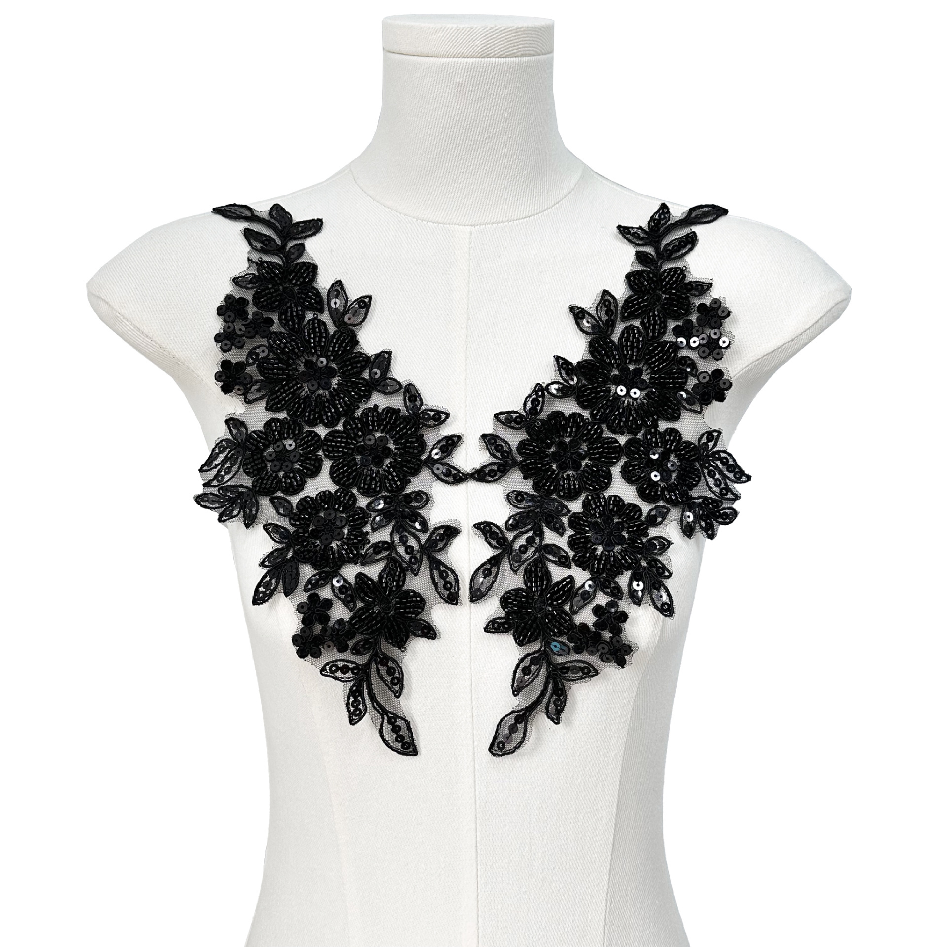 Picture of Cross-border European and American beaded sequined embroidered flower applique new luxury wedding dress decoration hand sewing accessories accessories
