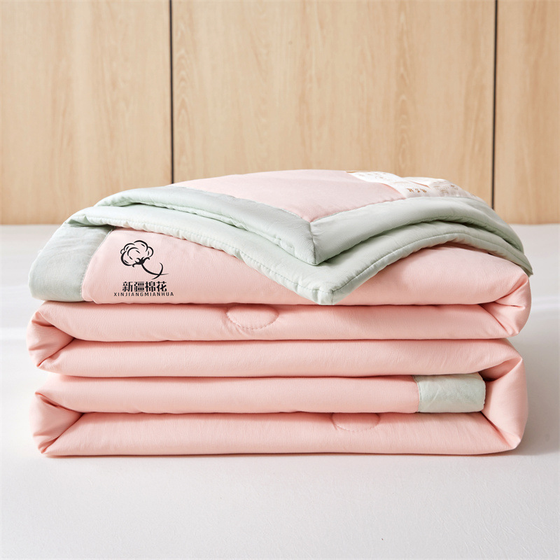 Picture of Class A unprinted wind water washed cotton summer quilt solid color Xinjiang cotton air conditioning quilt machine washable summer cool quilt thin quilt gift
