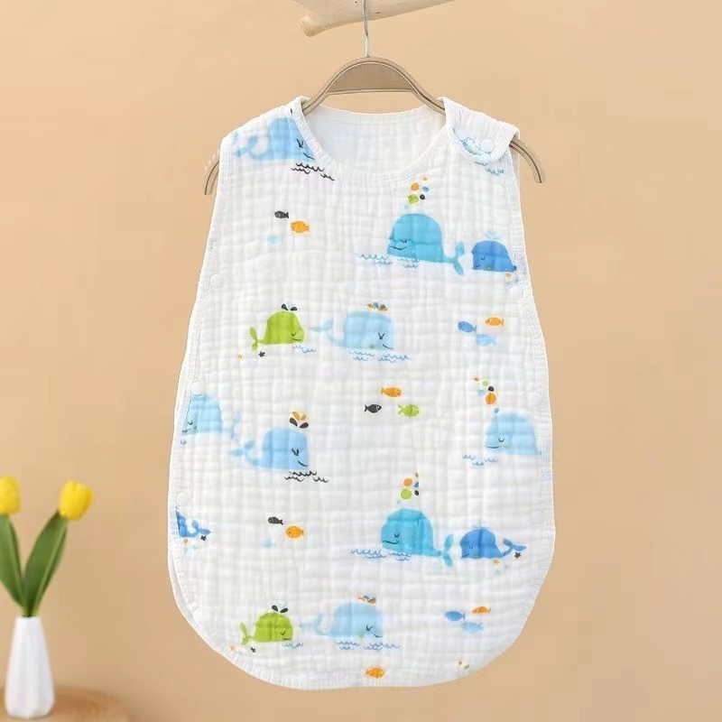 Picture of Baby gauze sleeveless sleeping bag cotton summer thin baby vest newborn children kick-proof quilt wholesale