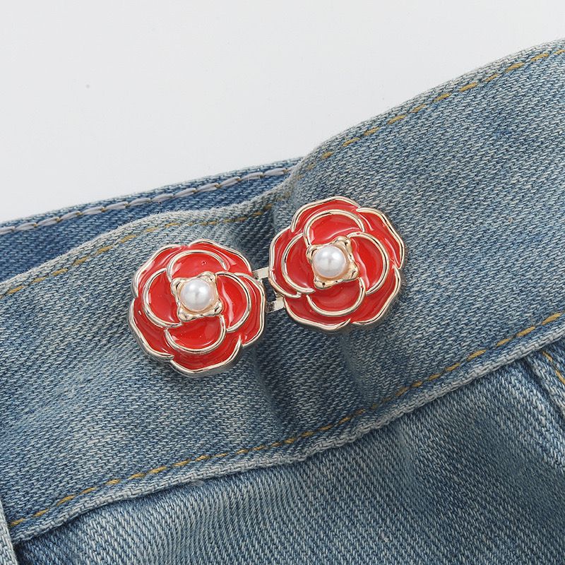 Picture of Chinese Knot Waist Buckle Pair Buckle Flat Bottom Removable Nail-free Seam-free Button Girl's Trouser Skirt Waist Size Change Artifact