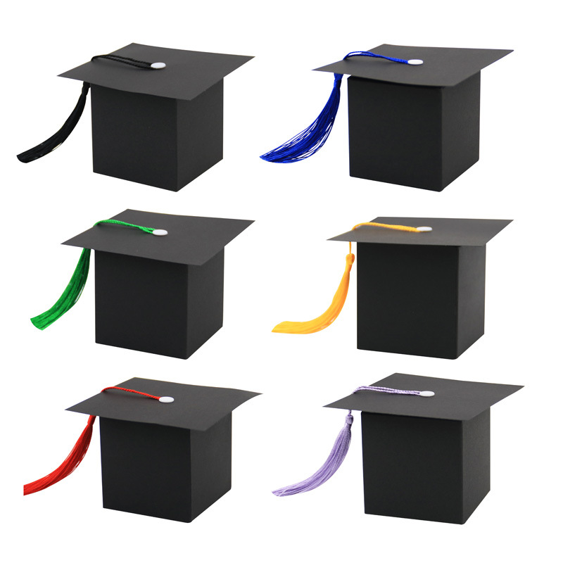 European-style New Graduation Academic Hat Creative Academic Hat Candy Box Graduation Party Celebration Gift Packaging Box